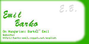 emil barko business card